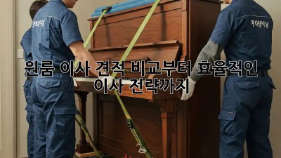 원룸 이사? 견적 비교부터 효율적인 이사 전략까지!
